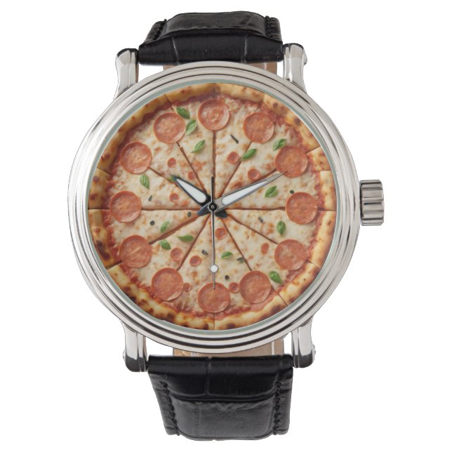 Pepperoni Pizza Clock - Worst hou de nummers Horloge (Voorkant)