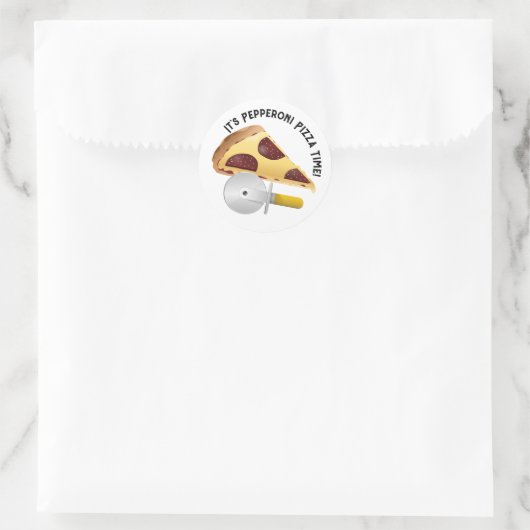 Pepperoni Pizza Dag Ronde Sticker (Tas)