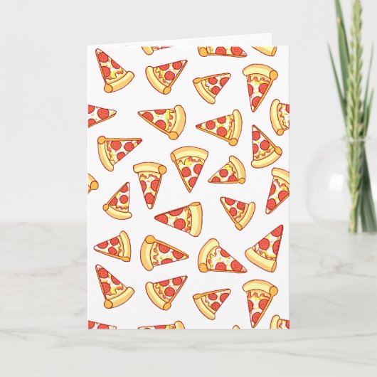 Pepperoni Pizza Dessin Motif Carte de voeux (Devant)