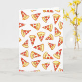 Pepperoni Pizza Dessin Motif Carte de voeux (Fleur jaune)