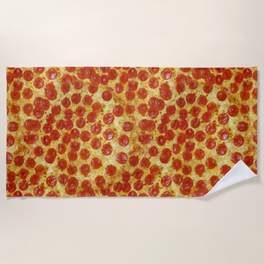Pepperoni Pizza en Kaaskeuken Strandlaken (Voorkant)