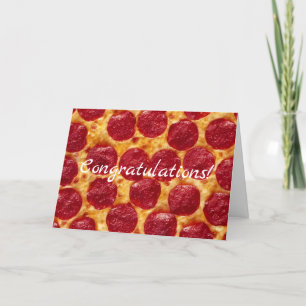 pepperoni pizza gefeliciteerd kaart