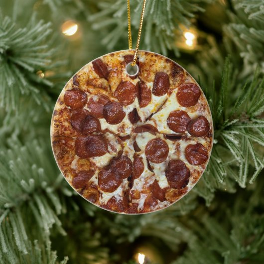 Pepperoni Pizza Keramisch Ornament (Boom)