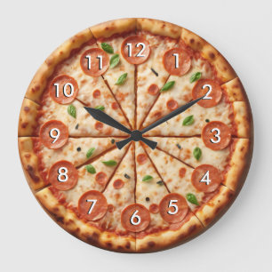 Pepperoni Pizza klok - Het is altijd Pizza tijd!