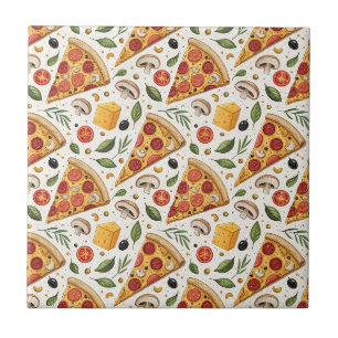 Pepperoni Pizza Liefhebber Patroon - Leuke Pizza F Tegeltje