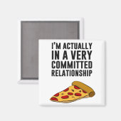 Pepperoni Pizza Love - Een serieus Relatie Magneet (Voorkant / Achterkant)