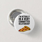Pepperoni Pizza Love - Een serieus Relatie Ronde Button 3,2 Cm (Voorkant /achterkant)
