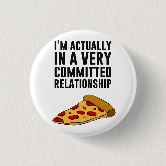 Pepperoni Pizza Love - Een serieus Relatie Ronde Button 3,2 Cm (Voorkant)