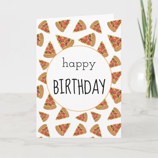 Pepperoni Pizza Party Anniversaire Carte (Devant)