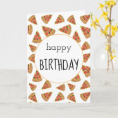 Pepperoni Pizza Party Anniversaire Carte (Fleur jaune)