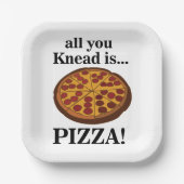 Pepperoni Pizza Party Papieren Bordje (Voorkant)