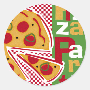 Pepperoni Pizza Party Ronde Sticker