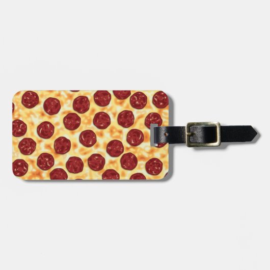 Pepperoni Pizza Patroon Bagagelabel (Voorkant horizontaal)