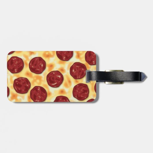 Pepperoni Pizza Pattern Bagagelabel (Achterkant horizontaal)