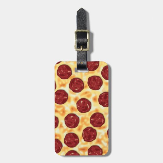Pepperoni Pizza Pattern Bagagelabel (Voorkant verticaal)