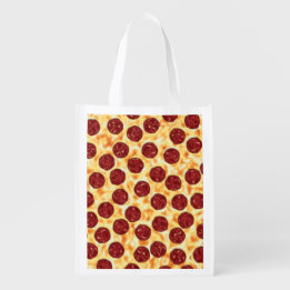 Pepperoni Pizza Pattern Boodschappentas