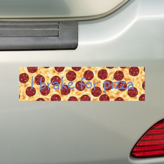 Pepperoni Pizza Pattern Bumpersticker (Op auto)