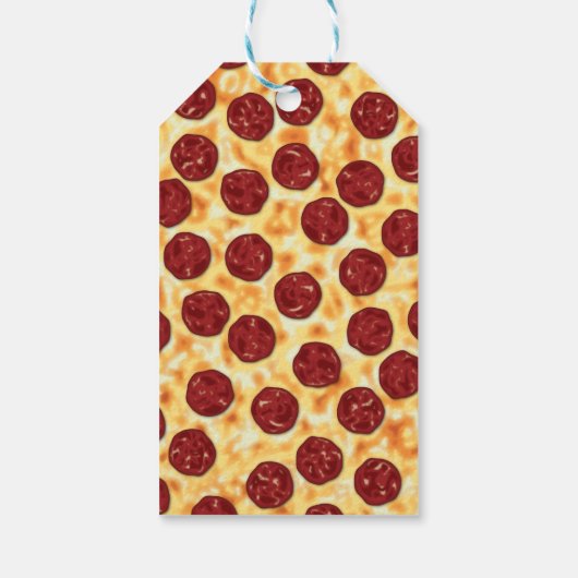Pepperoni Pizza Pattern Cadeaulabel (Achterkant)