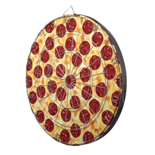 Pepperoni Pizza Pattern Dartbord (Voorkant Rechts)