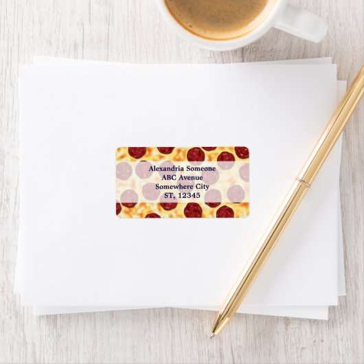 Pepperoni Pizza Pattern Etiket (Insitu)
