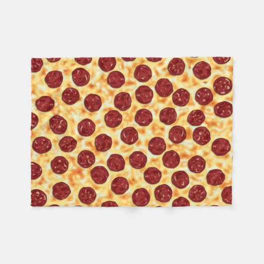 Pepperoni Pizza Pattern Fleece Deken (Voorkant (Horizontaal))