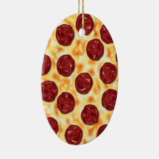 Pepperoni Pizza Pattern Keramisch Ornament (Rechts)