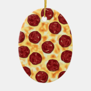 Pepperoni Pizza Pattern Keramisch Ornament