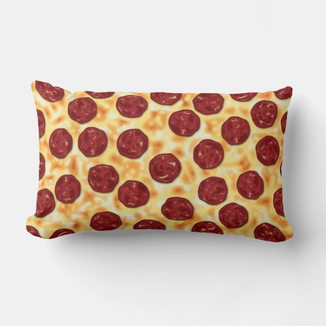 Pepperoni Pizza Pattern Kussen (Voorkant)