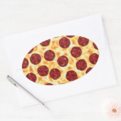 Pepperoni Pizza Pattern Ovale Sticker (Envelop)