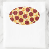 Pepperoni Pizza Pattern Ovale Sticker (Tas)