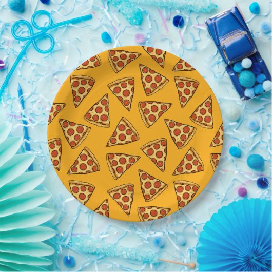 Pepperoni Pizza Pattern Papieren Bordje (Feest)