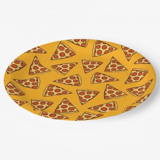 Pepperoni Pizza Pattern Papieren Bordje (Gekanteld)
