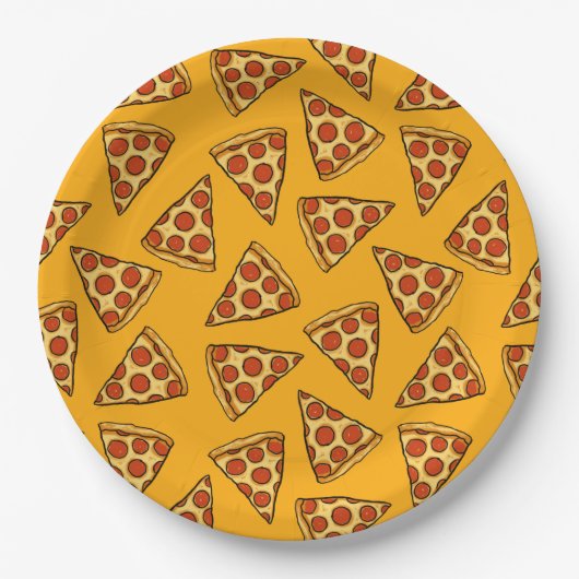 Pepperoni Pizza Pattern Papieren Bordje (Voorkant)