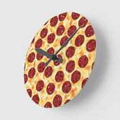 Pepperoni Pizza Pattern Ronde Klok (Hoek)