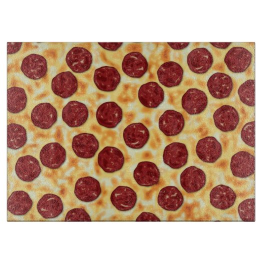 Pepperoni Pizza Pattern Snijplank (Voorkant)