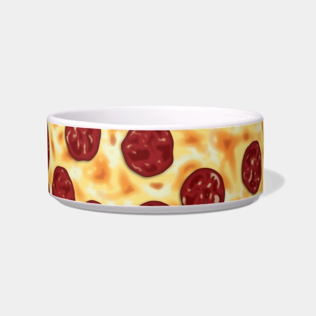 Pepperoni Pizza Pattern Voerbakje (Rechts)