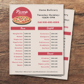 Pepperoni Pizza - Pizzeria Menu & prijslijst Flyer