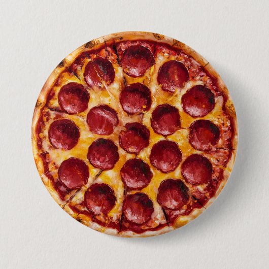 Pepperoni Pizza Ronde Button 7,6 Cm (Voorkant)