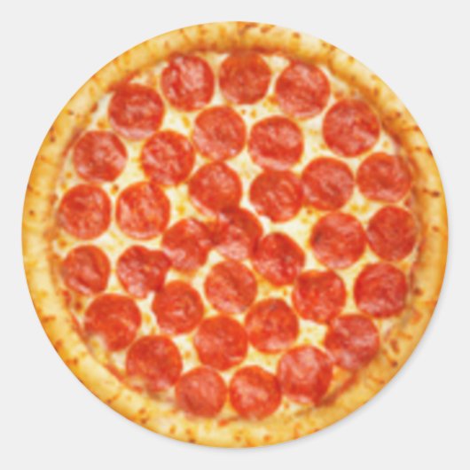 Pepperoni Pizza Ronde Sticker (Voorkant)