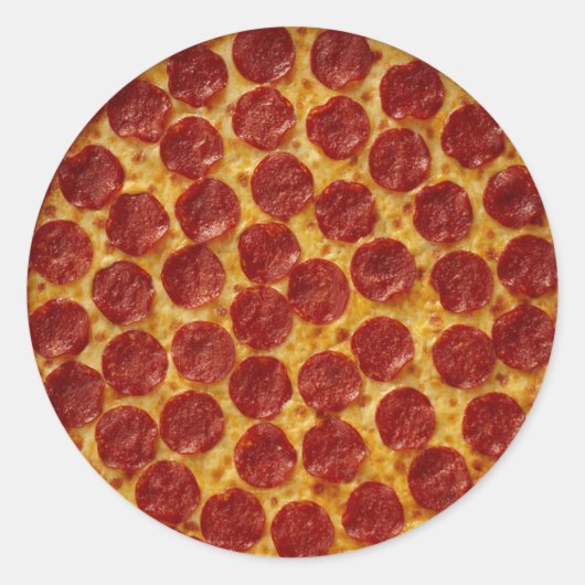 PEPPERONI PIZZA RONDE STICKER (Voorkant)