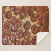 Pepperoni Pizza Sherpa Deken (Voorkant (horizontaal))