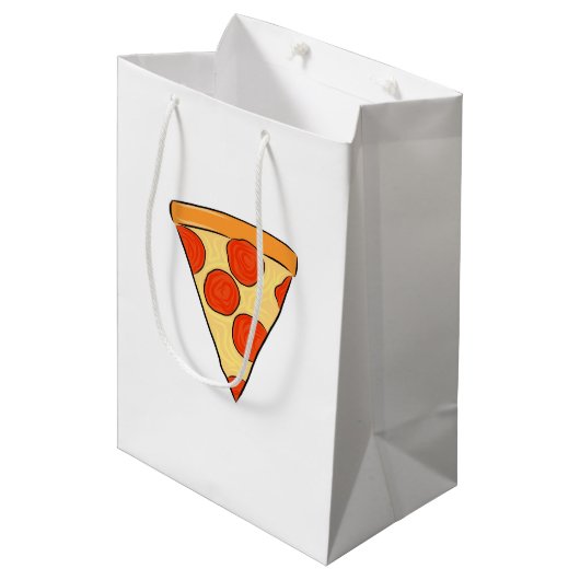Pepperoni Pizza Slice Classic New York Style Pizza Medium Cadeauzakje (Voorkant Gekanteld)