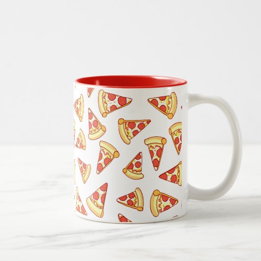 Pepperoni Pizza Slice Drawing Pattern Mok (Rechts)