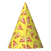 Pepperoni Pizza Slice Drawing Pattern Party Petten Feesthoedjes (Achterkant)