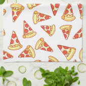 Pepperoni Pizza Slice Drawing Pattern Tea Towel Theedoek (Gevouwen)