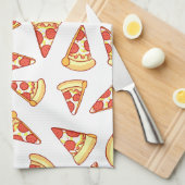 Pepperoni Pizza Slice Drawing Pattern Tea Towel Theedoek (Quarter Fold)