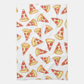 Pepperoni Pizza Slice Drawing Pattern Tea Towel Theedoek (Verticaal)