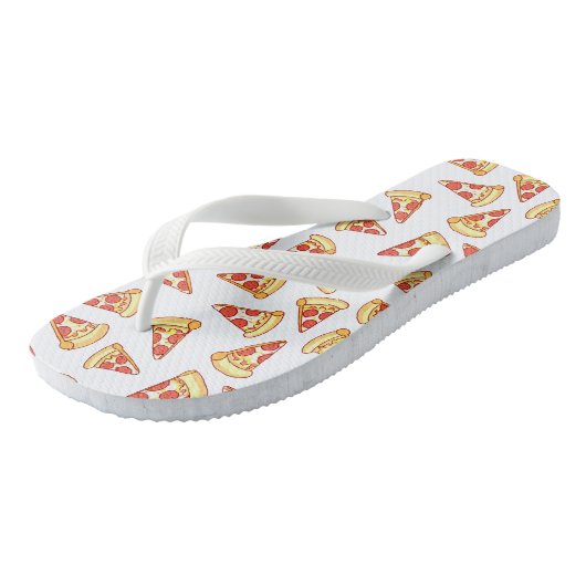 Pepperoni Pizza Slice Drawing Pattern Thames Shoes Teenslippers (Schuin)