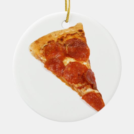 Pepperoni Pizza Slice Keramisch Ornament (Voorkant)