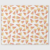 Pepperoni Pizza Slice Teken Pattern Gift Wrap Cadeaupapier (Vlak)